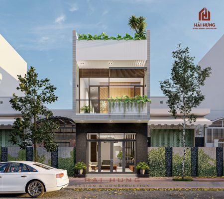 Mẫu thiết kế nhà phố 2 tầng tối giản