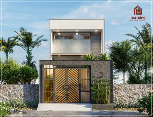 Mẫu thiết kế nhà phố 2 tầng tối giản