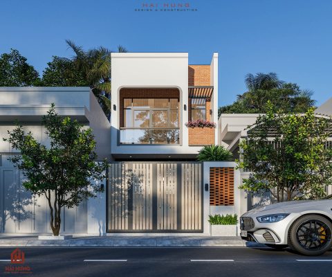 Mẫu thiết kế nhà phố 2 tầng tối giản