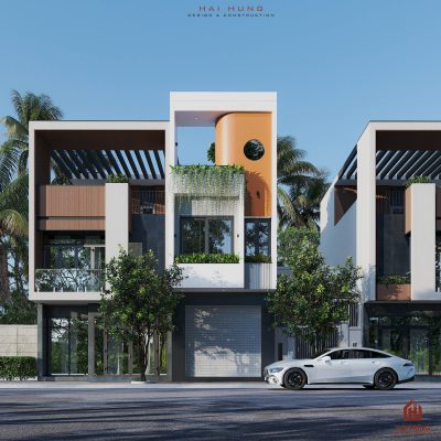 Lối kiến trúc hiện đại nhà phố 2 tầng 4 phòng ngủ