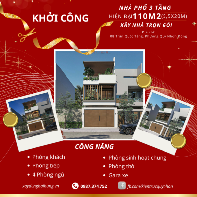 Động thổ nhà phố 3 tầng tại Phường Quy Nhơn Đông , Tỉnh Gia Lai