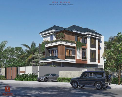 Mẫu biệt thự 2 tầng mái Nhật phong cách hiện đại của chủ đầu tư anh Thy: