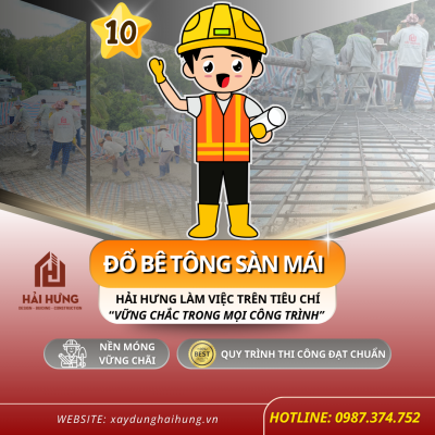 Quy trình đổ bê tông sàn mái đúng kỹ thuật công trình nhà phố 2 tầng tại trung tâm Tỉnh Gia Lai