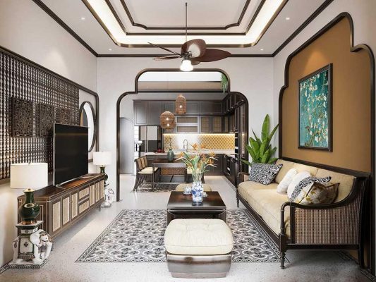 Xu hướng thiết kế nội thất nhà phố phong cách indochine – Giao thoa giữa cổ điển và hiện đại.webp