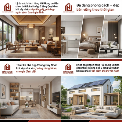 Lý do các khách hàng Hải Hưng ưu tiên chọn thiết kế nhà đẹp 2 tầng Quy Nhơn khi xây nhà vì tiết kiệm chi phí vận hành
