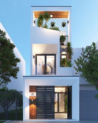 Thiết kế nhà đẹp 2 tầng có sân thượng.webp