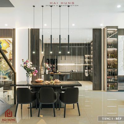 Không gian phòng bếp – Linh hồn của nội thất nhà phố 3 tầng hiện đại phong cách mới nhất năm 2025 tại tỉnh Gia Lai (Bình ĐỊNH cũ).webp