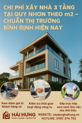 Chi phí xây nhà 3 tầng tại Quy Nhơn theo m² – Chuẩn thị trường Bình Định hiện nay