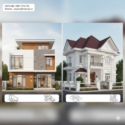 Giải pháp tiết kiệm chi phí xây dựng là một trong những điểm mạnh khi chuyển từ những thiết kế truyền thống sang kiểu thiết kế nhà đẹp 2 tầng hiện đại này.webp