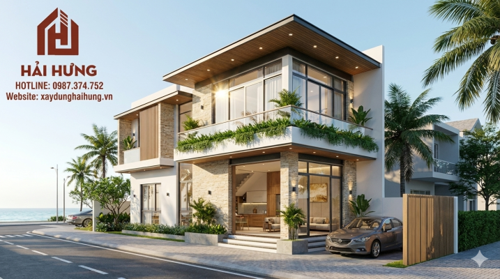 Ưu điểm nổi bật của thiết kế nhà đẹp 2 tầng Quy Nhơn trên đất 5x20.webp