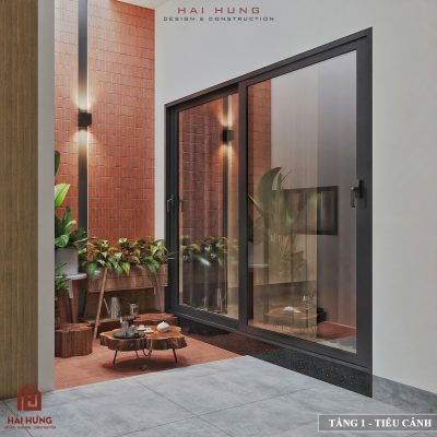 Điểm nhấn của thiết kế nhà đẹp 2 tầng Quy Nhơn mẫu nhà 2 tầng Quy Nhơn sở hữu ban công đẹp – giếng trời – không gian xanh