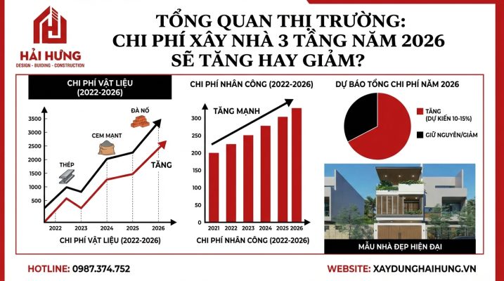 Chi phí xây nhà 3 tầng tại Quy Nhơn năm 2026 phụ thuộc vào những yếu tố nào?