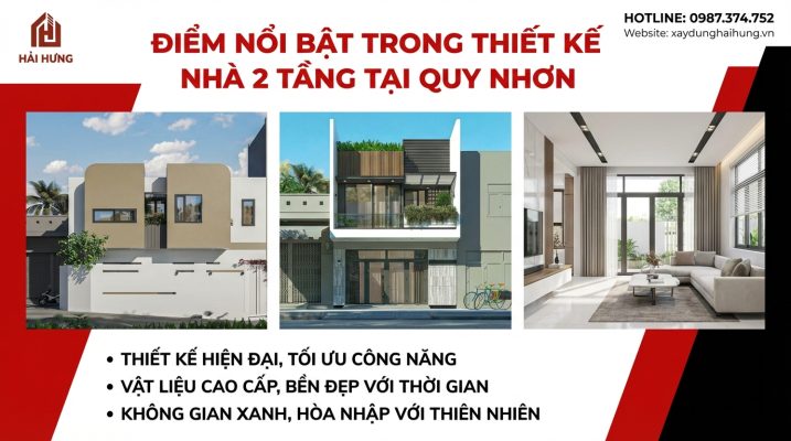 Những điểm nhấn trong thiết kế xây nhà 2 tầng Quy Nhơn