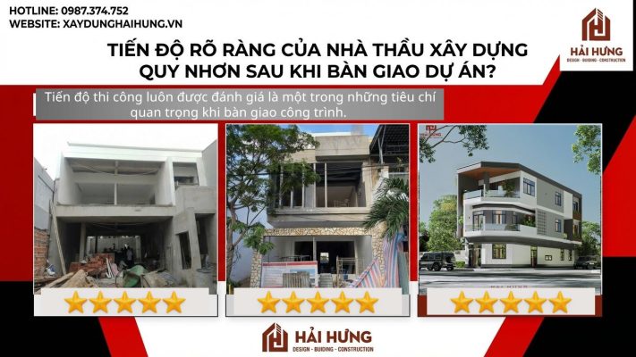 Tiến độ rõ ràng về nhà thầu xây dựng Quy Nhơn sau khi bàn giao công trình?