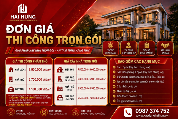 Bảng giá tham khảo xây nhà tại Quy Nhơn 2026.webp