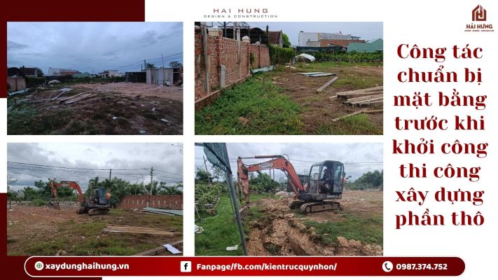 Công tác chuẩn bị mặt bằng trước khi khởi công thi công xây dựng phần thô.webp