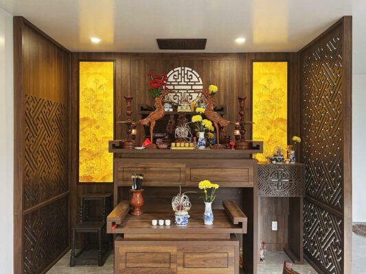 mẫu phòng thờ trang nghiêm đẹp