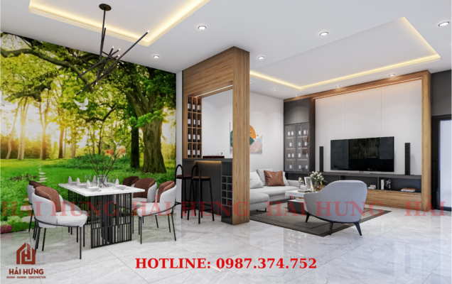 Phòng khách bếp liền kề