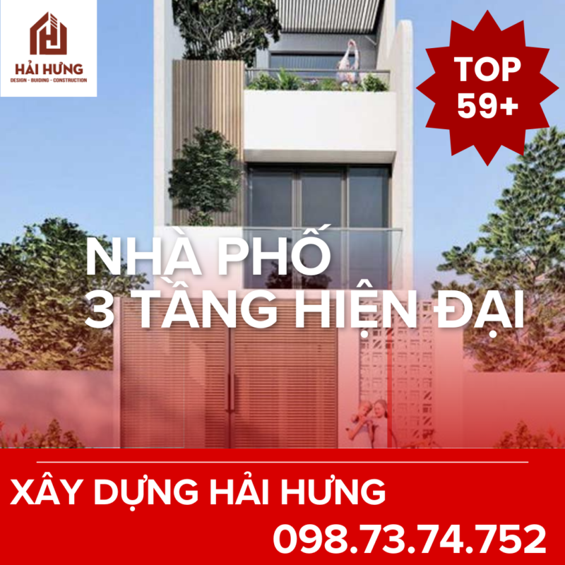 Nhà phố 3 tầng hiện đại