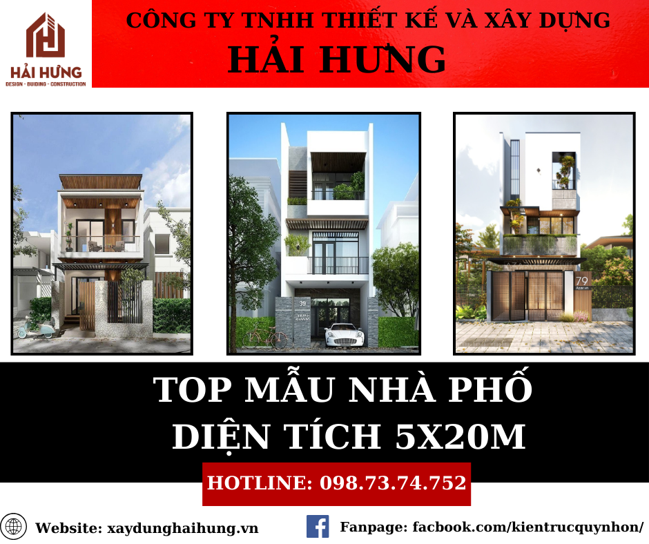 Nhà phố 5x20m mới nhất năm 2024