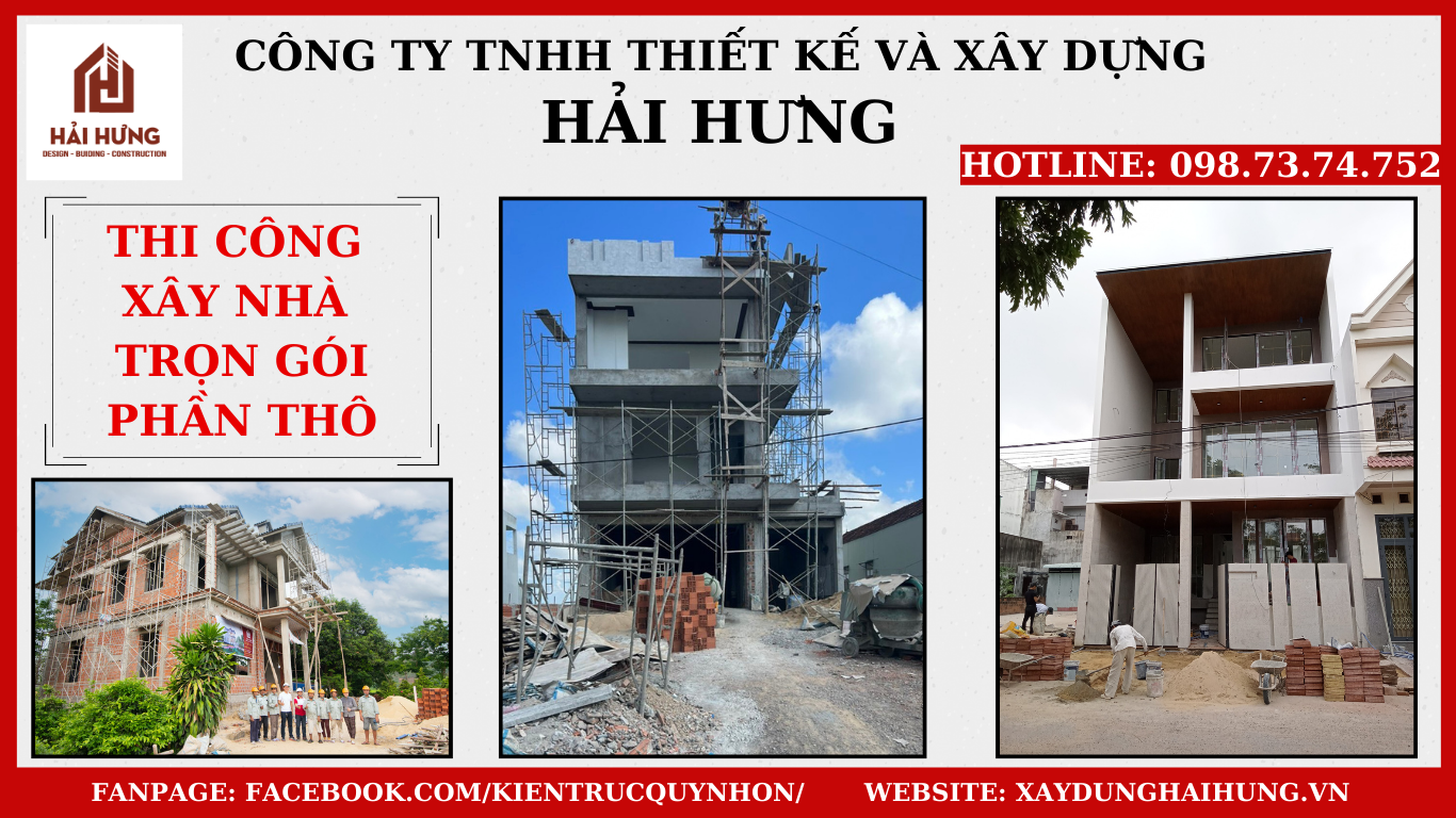Xây nhà trọn gói phần thô Kiến trúc xây dựng Hải Hưng