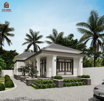 Thiết kế nhà đẹp mái Nhật kiểu vườn