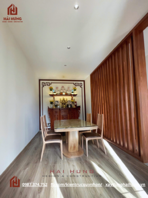 Phòng thờ gỗ cà te hiện đại trang nghiêm linh thiêng thờ cúng cho chủ nhà thờ tự