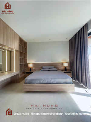 Phòng ngủ master sang trọng biệt thự phố 3 tầng hiện đại