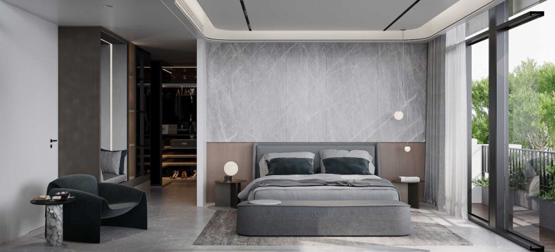 Thiết kế nội thất phòng ngủ biệt thự 3 tầng