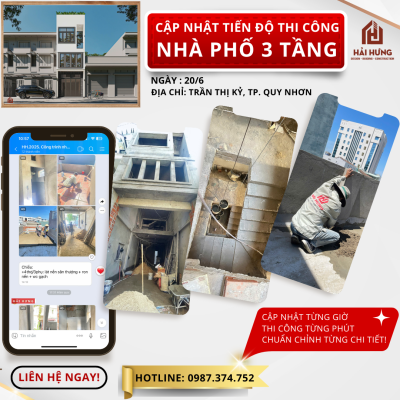 Cập nhật tiến độ thi công nhà phố T’House – Giai đoạn hoàn thiện tại TP. Quy Nhơn, Bình Định