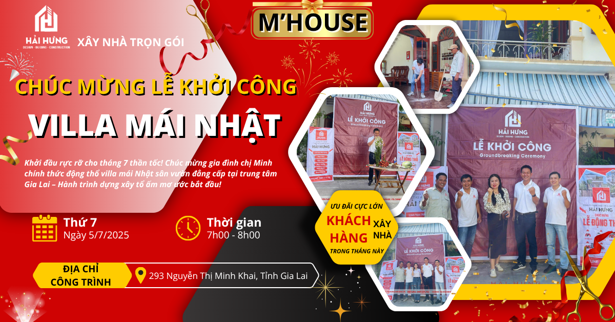 Chúc mừng lễ động thổ villa mái Nhật sân vườn đẳng cấp hiện đại ngay tại Tỉnh Gia Lai