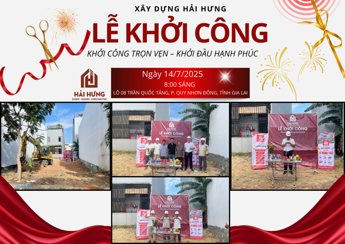 Động thổ nhà phố 3 tầng tại Phường Quy Nhơn Đông , Tỉnh Gia Lai