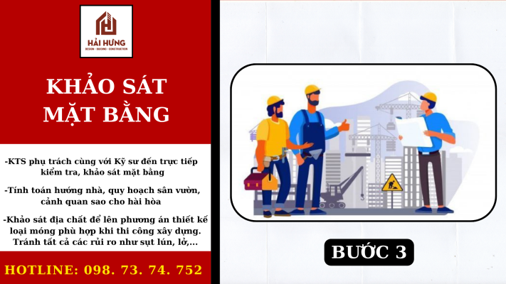 BƯỚC 3: KHẢO SÁT MẶT BẰNG XÂY NHÀ TRỌN GÓI