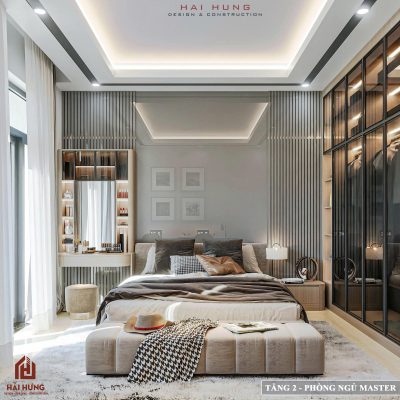 Bốn phòng ngủ – Sự riêng tư nhẹ nhàng nhưng sang trọng đúng chất nội thất nhà phố 3 tầng.webp