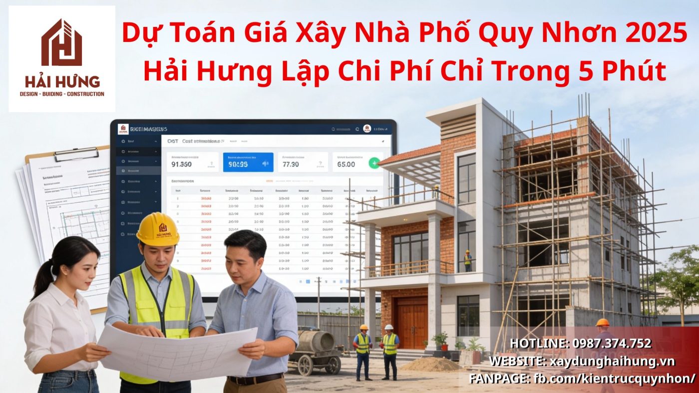 Dự Toán Giá Xây Nhà Phố Quy Nhơn 2025 Hải Hưng Lập Chi Phí Chỉ Trong 5 Phút.webp