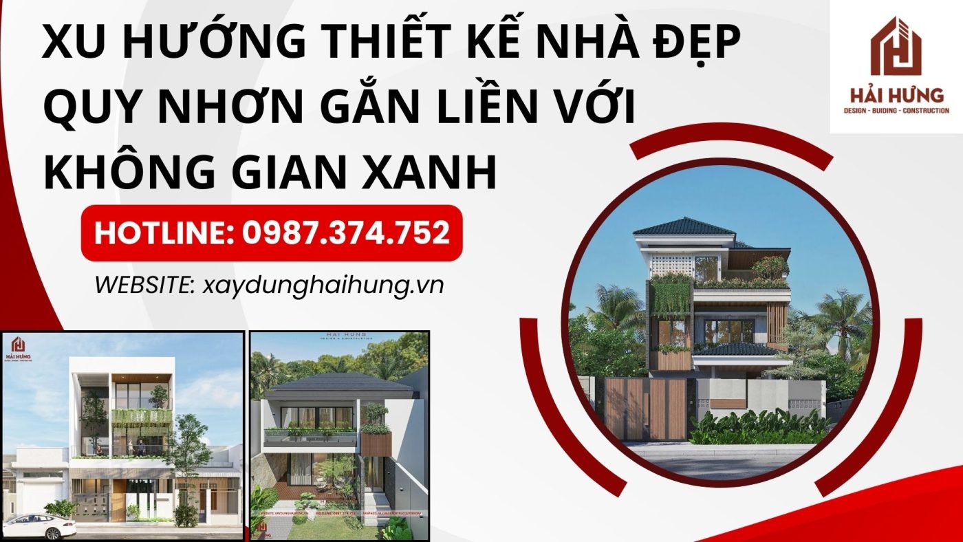 Xu hướng thiết kế nhà đẹp Quy Nhơn gắn liền với không gian xanh.webp