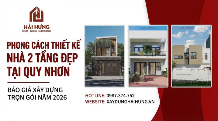 Các phong cách thiết kế tiêu biểu của thiết kế nhà đẹp 2 tầng Quy Nhơn