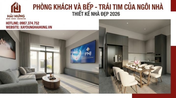Phòng khách và bếp trái tim của ngôi nhà