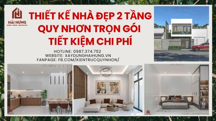 Thiết kế nhà đẹp 2 tầng Quy Nhơn trọn gói tiết kiệm chi phí