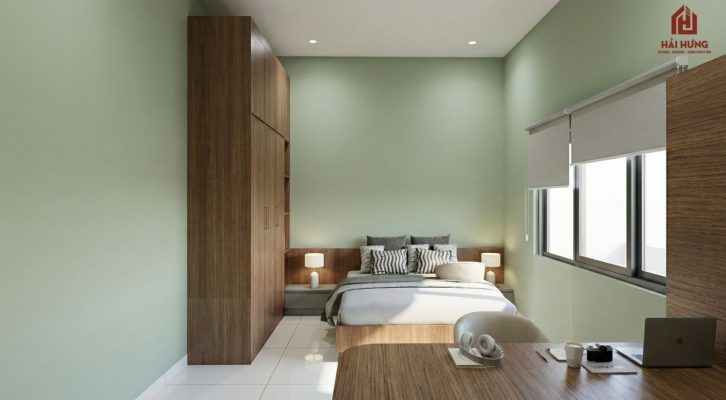 Phòng ngủ dự án xây nhà trọn gói nhà phố 3 tầng mới nhất 2026