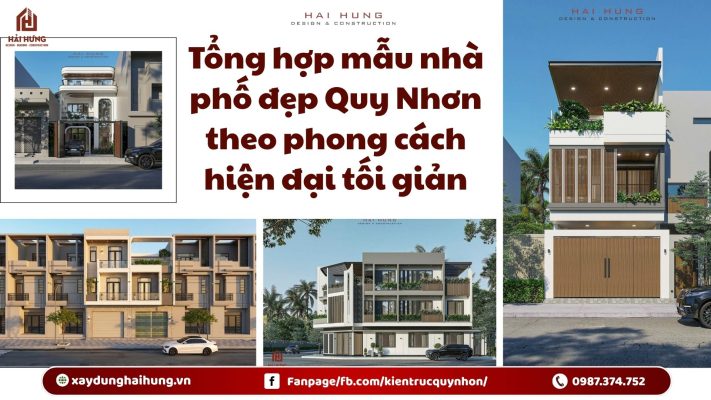 Tổng hợp mẫu nhà phố đẹp Quy Nhơn theo phong cách hiện đại tối giản.webp