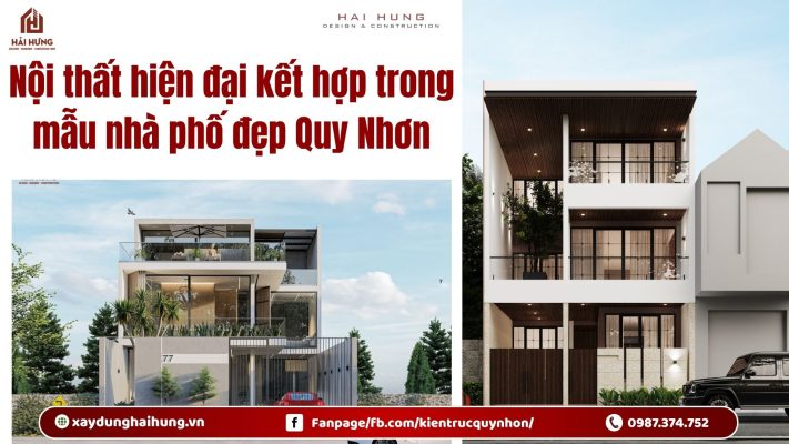 Nội thất hiện đại kết hợp trong mẫu nhà phố đẹp Quy Nhơn.webp