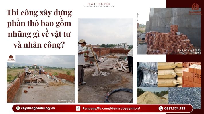Thi công xây dựng phần thô bao gồm những gì về vật tư và nhân công?.webp