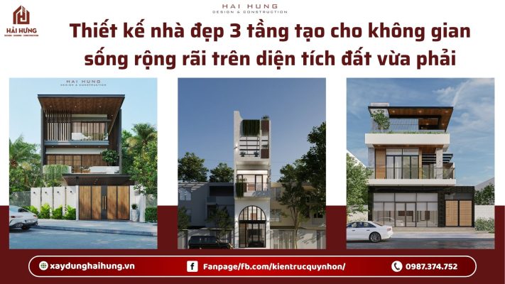 Thiết kế nhà đẹp 3 tầng tạo cho không gian sống rộng rãi trên diện tích đất vừa phải.webp