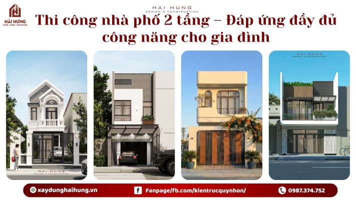 Thi công nhà phố 2 tầng – Đáp ứng đầy đủ công năng cho gia đình.webp