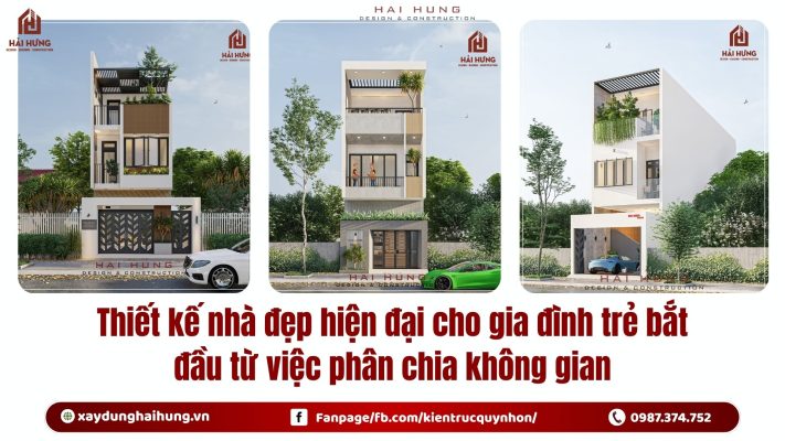 Thiết kế nhà đẹp hiện đại cho gia đình trẻ bắt đầu từ việc phân chia không gian.webp