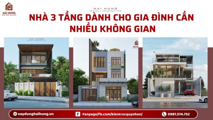 Nhà 3 tầng dành cho gia đình cần nhiều không gian.webp