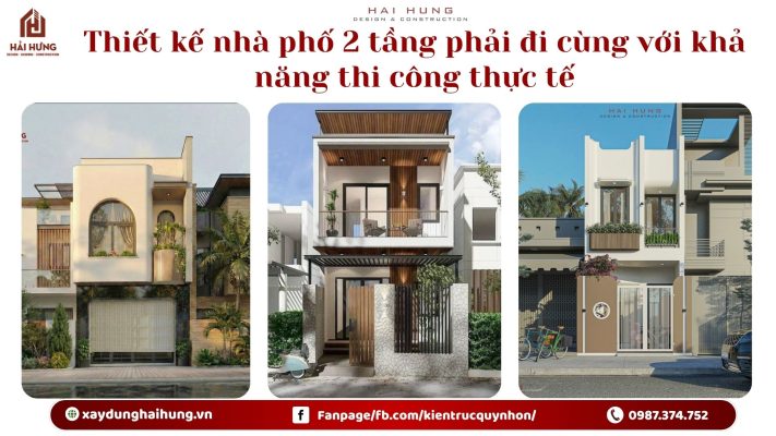 Thiết kế nhà phố 2 tầng phải đi cùng với khả năng thi công thực tế.webp