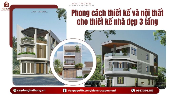 Phong cách thiết kế và nội thất cho thiết kế nhà đẹp 3 tầng.webp